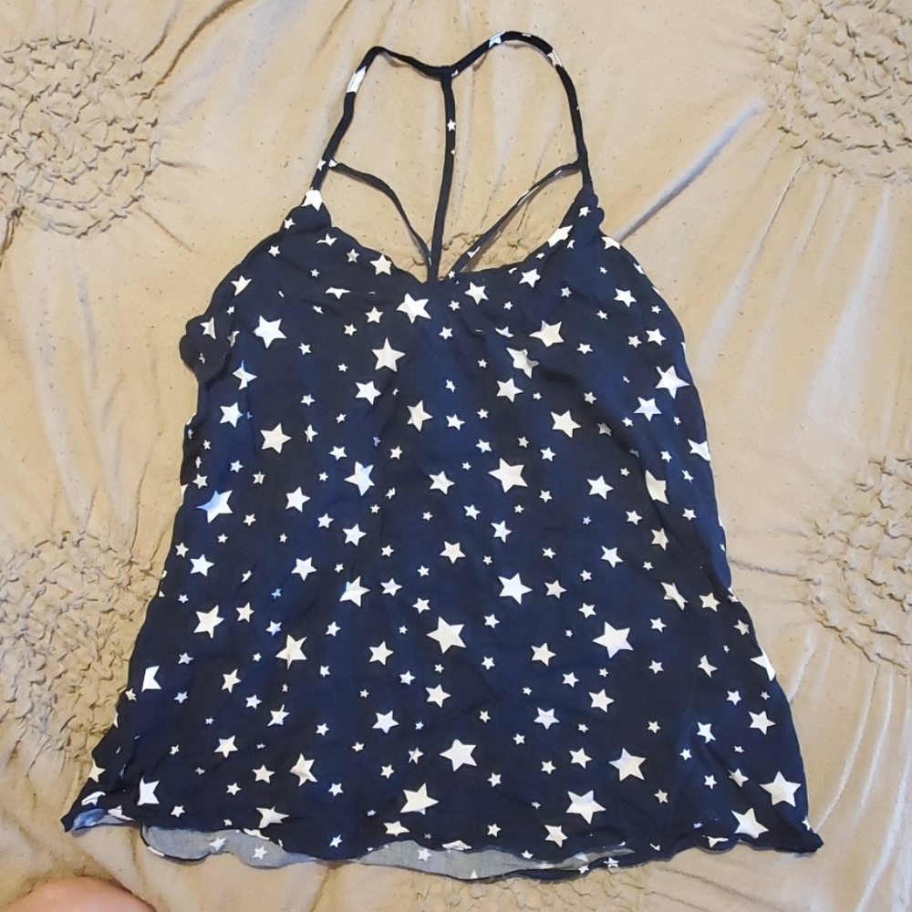 Star print cut out tank top